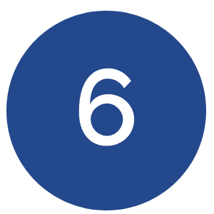 6 in blue circle 6 in blue circle