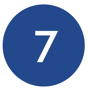 7 in blue circle 7 in blue circle