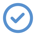 Blue checkmark in circle Blue checkmark in circle