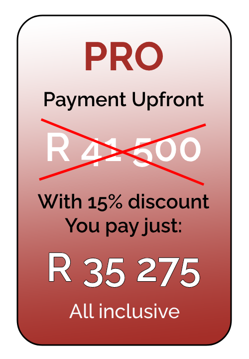 Fees: PRO Track Africa Upfront R35275 Fees: PRO Track Africa Upfront R35275