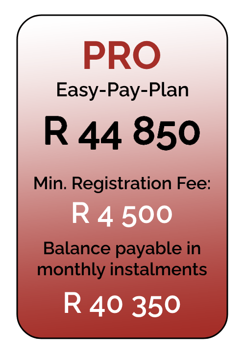 Fees: PRO Track Upfront R40350 Fees: PRO Track Upfront R40350