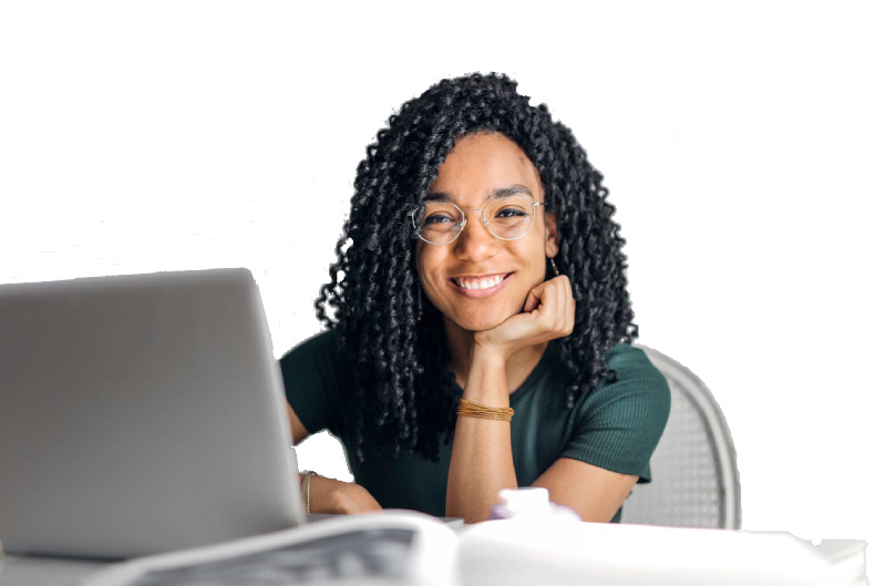 Lady smiling broadly with laptop Lady smiling broadly with laptop