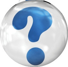 Blue question mark in circle Blue question mark in circle