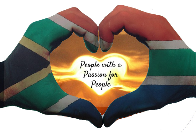 Hands in SA flag holding heart sun Hands in SA flag holding heart sun