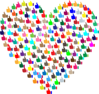 THumbs up in heart shaped icon