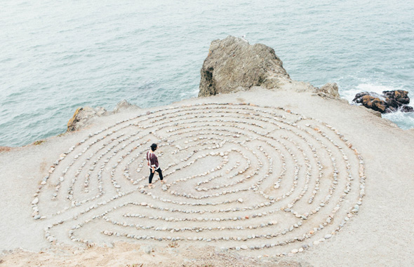 labyrinth at the sea