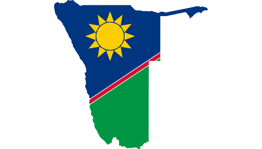 Namibia map and flag