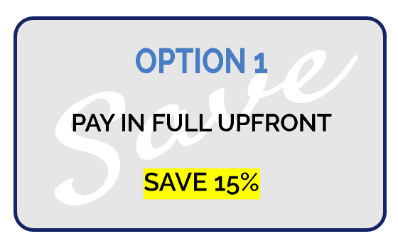 Payment option 1 upfront save 15% Payment option 1 upfront save 15%