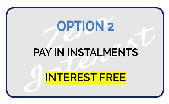 Payment option 2 pay in instalments Payment option 2 pay in instalments