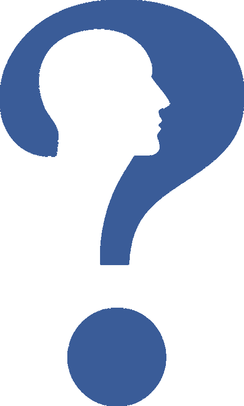 Question mark and man's head