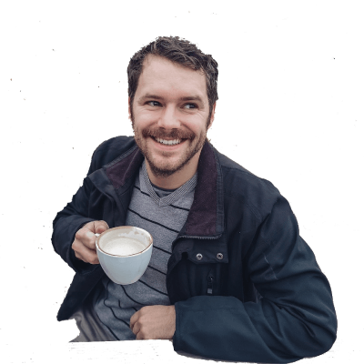 Smiling man with coffee