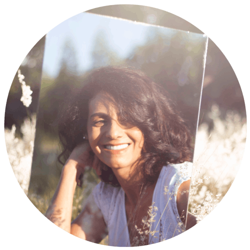 smiling woman reflectiion