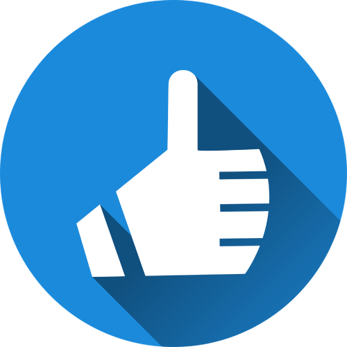 Blue thumbs up icon Blue thumbs up icon