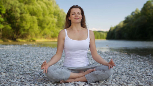Woman meditating