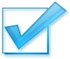 small blue tick