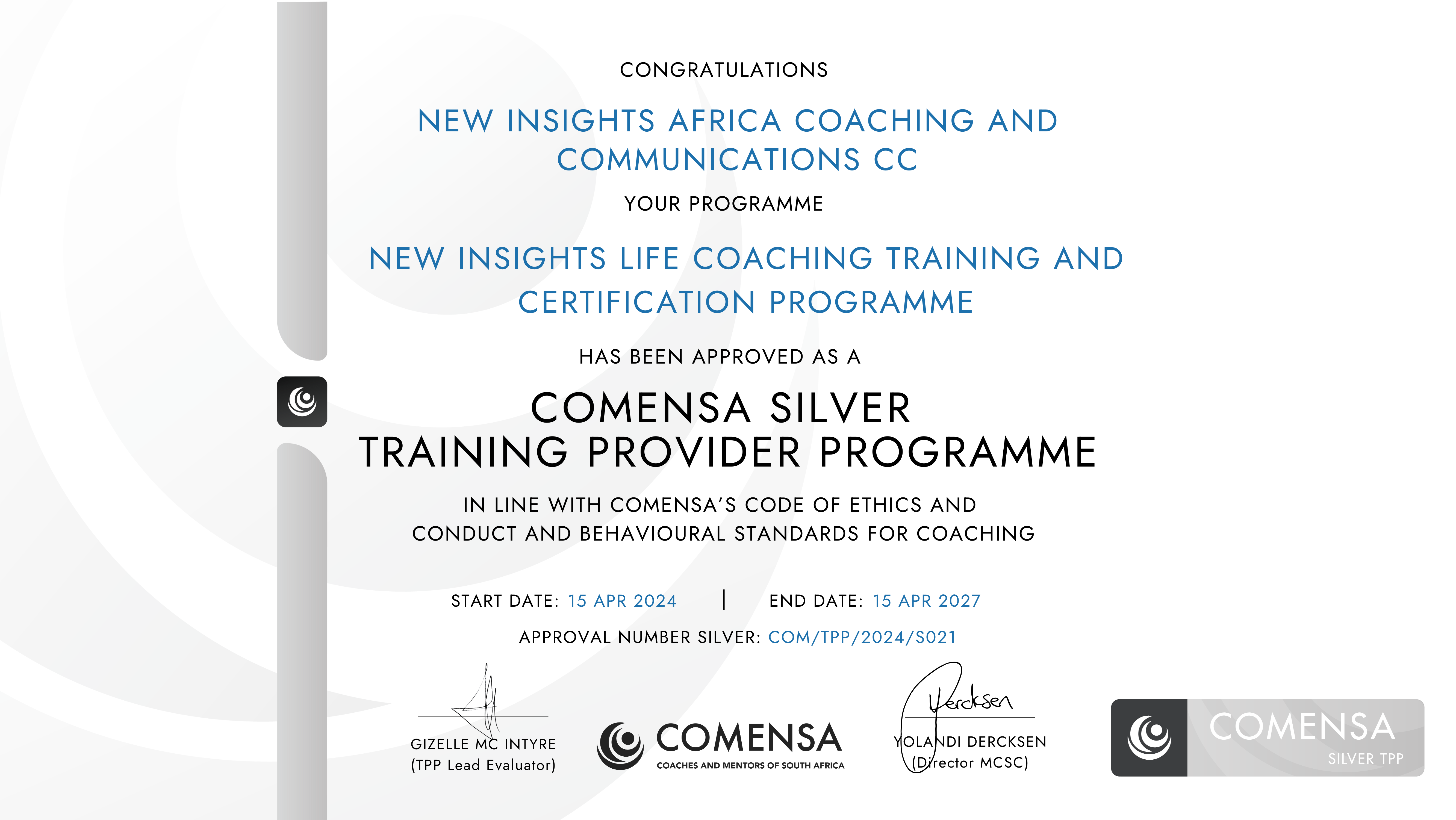 COMENSA approved course