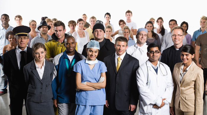 Career people smiling