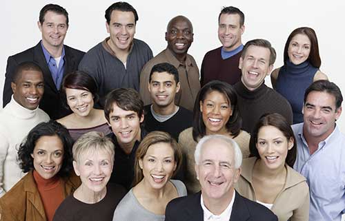 Smiling group of diverse people